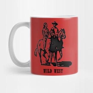 Western Era - Wild West Cowboy and Cowgirl on Horseback Mug